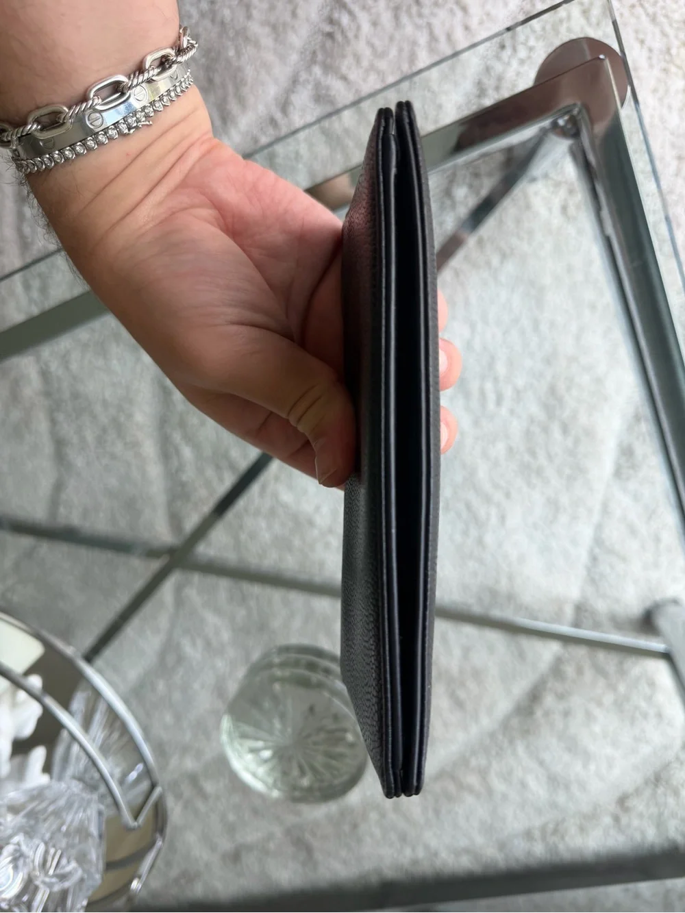 CHANEL Black Caviar Leather Continental Wallet with Raised CC